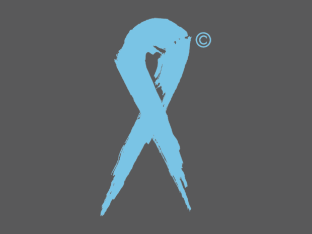 Die blaue Schleife als Zeichen für Prostatakrebs 